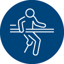 Man with prosthetic leg icon