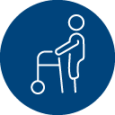 Prosthetic leg rehabilitation icon